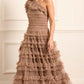 Lisette Ruffle One-Shoulder Gown