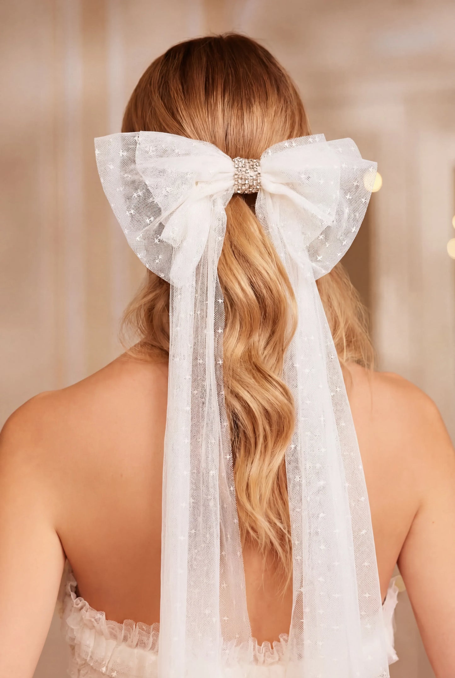 Long Tulle Hair Bow