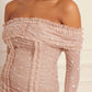 Love Heart Rouched Off-Shoulder Gown