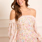Lunaria Wreath Off-Shoulder Long Sleeve Gown