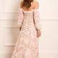 Lunaria Wreath Off-Shoulder Long Sleeve Gown