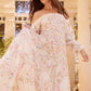 Lunaria Wreath Off-Shoulder Long Sleeve Gown