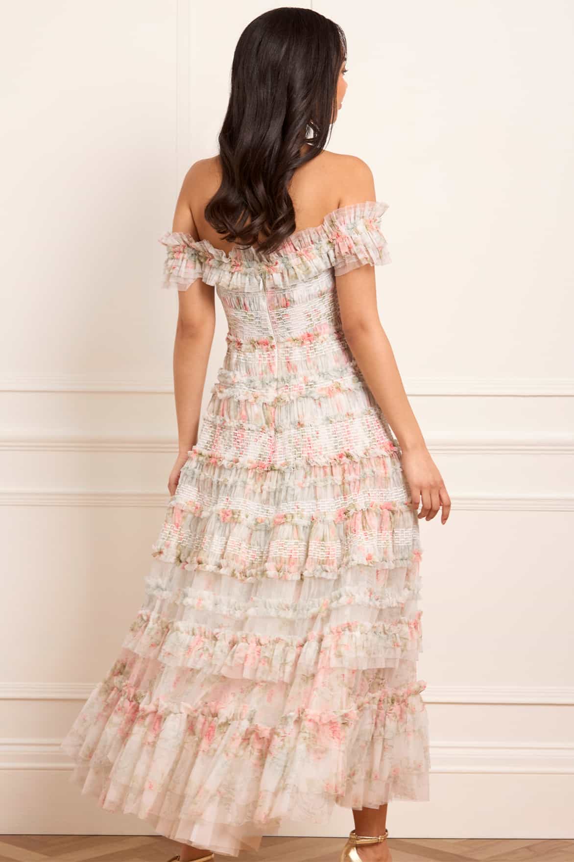 Madame Rose Elodie Off-Shoulder Ankle Gown