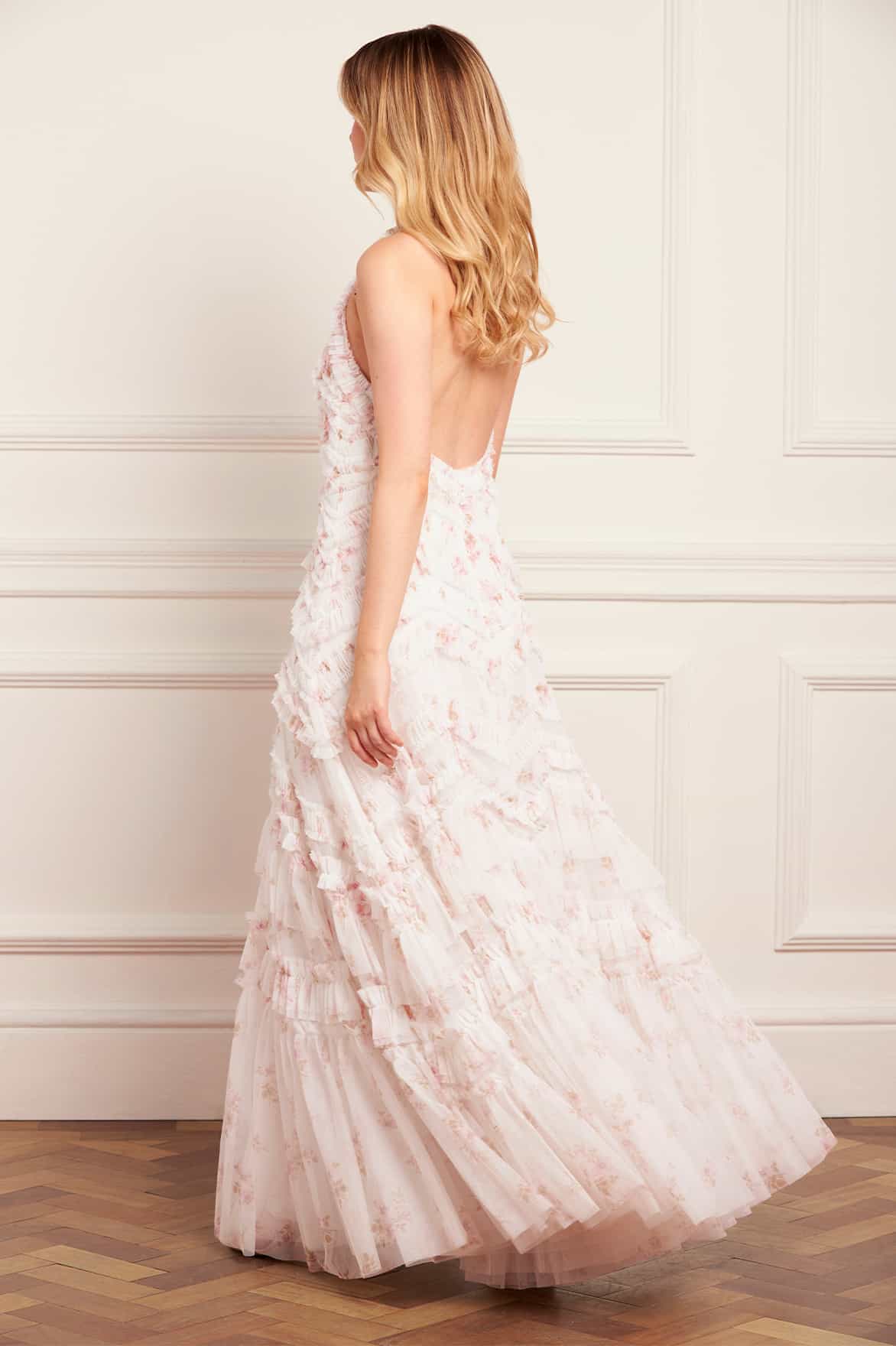 Magnolia Ditsy Elia Halter-Neck Gown