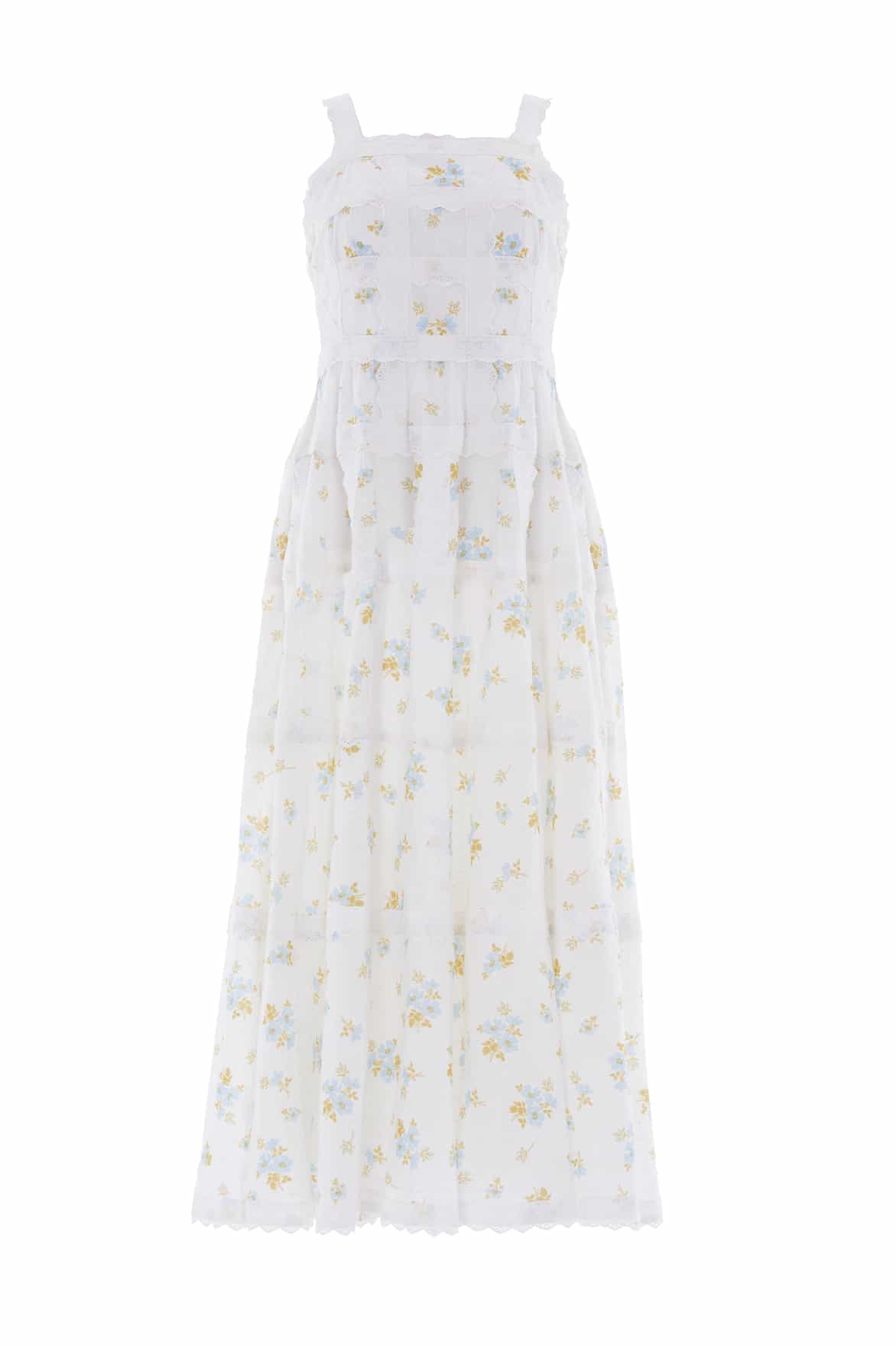 Magnolia Ditsy Sophia Bib Ankle Gown