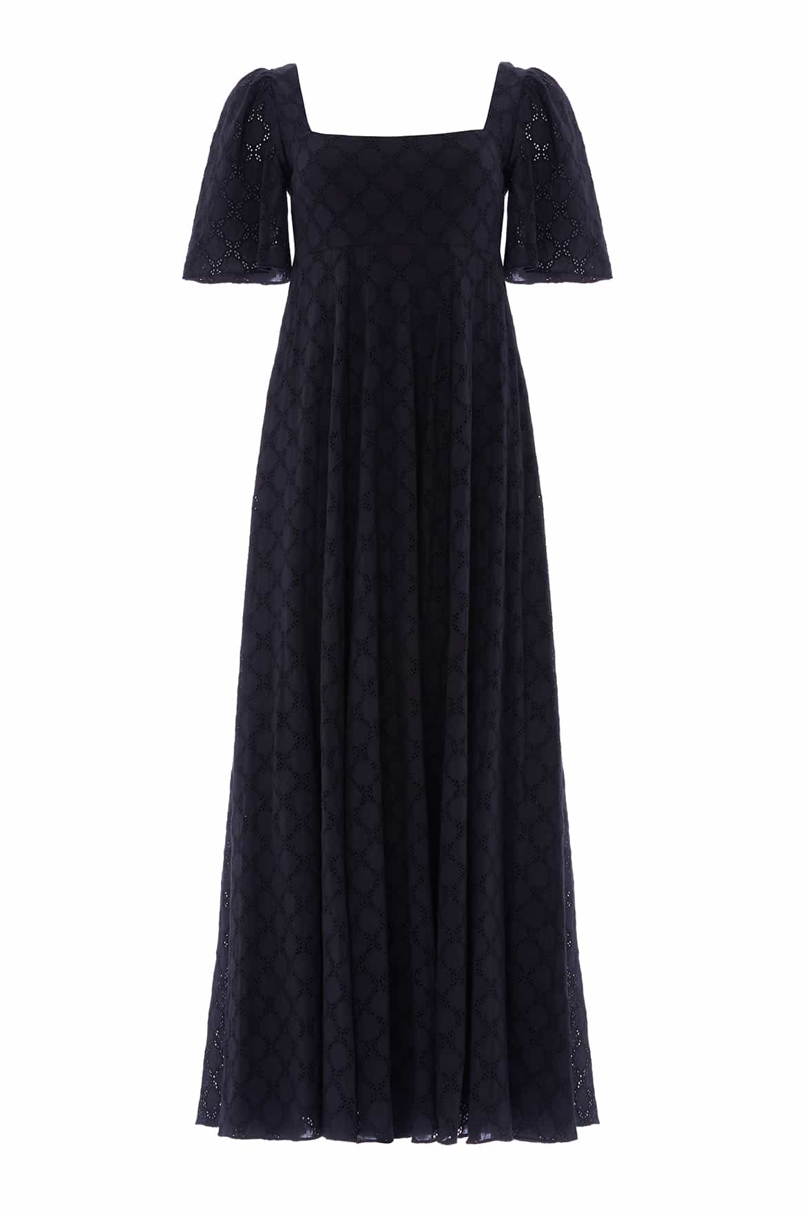 Marisol Cotton Broderie Short Sleeve Ankle Gown
