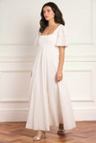 Marisol Cotton Broderie Short Sleeve Ankle Gown