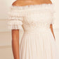 Midsummer Lace Bodice Off-Shoulder Ankle Gown