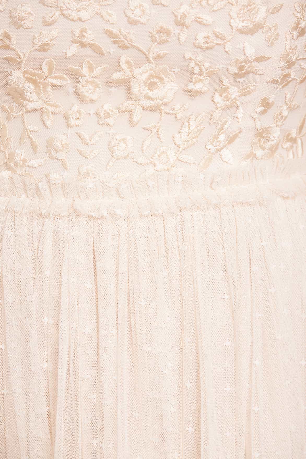 Midsummer Lace Bodice Off-Shoulder Ankle Gown