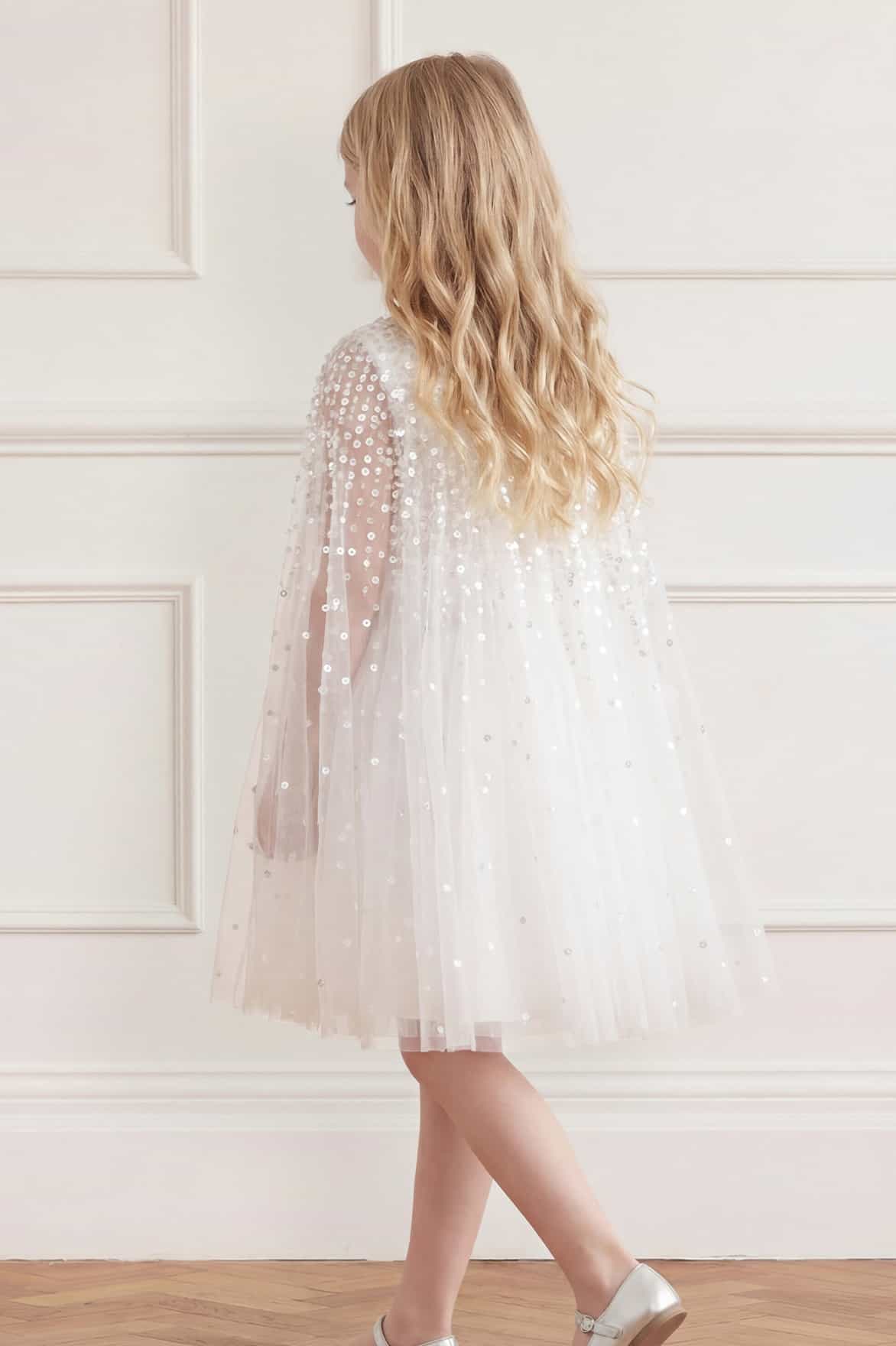 Moonlight Sequin Cape Kids Dress
