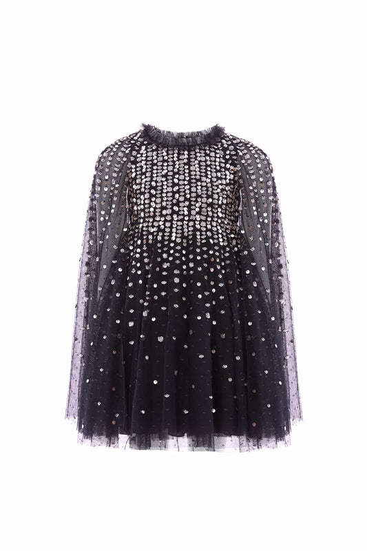 Moonlight Sequin Cape Kids Dress