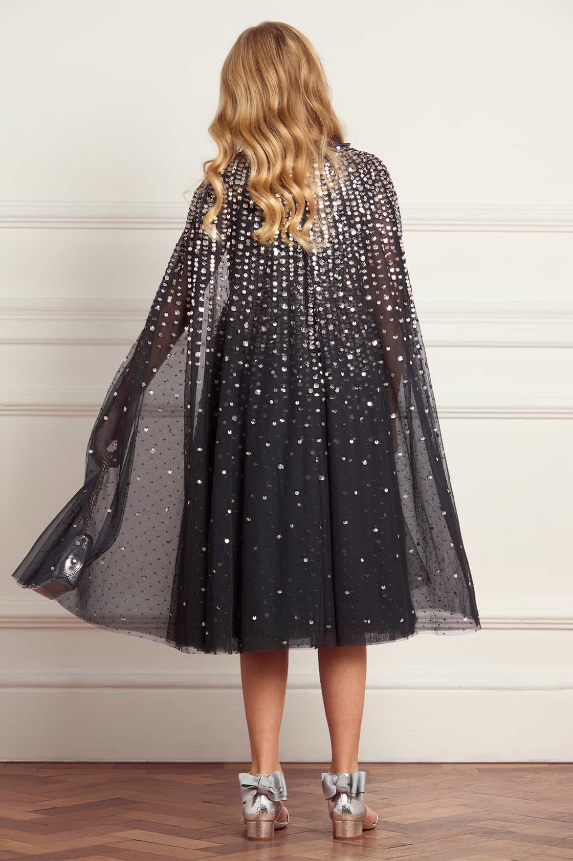 Moonlight Sequin Cape Kids Dress