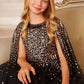 Moonlight Sequin Cape Kids Dress