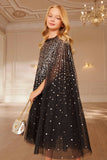 Moonlight Sequin Cape Kids Dress