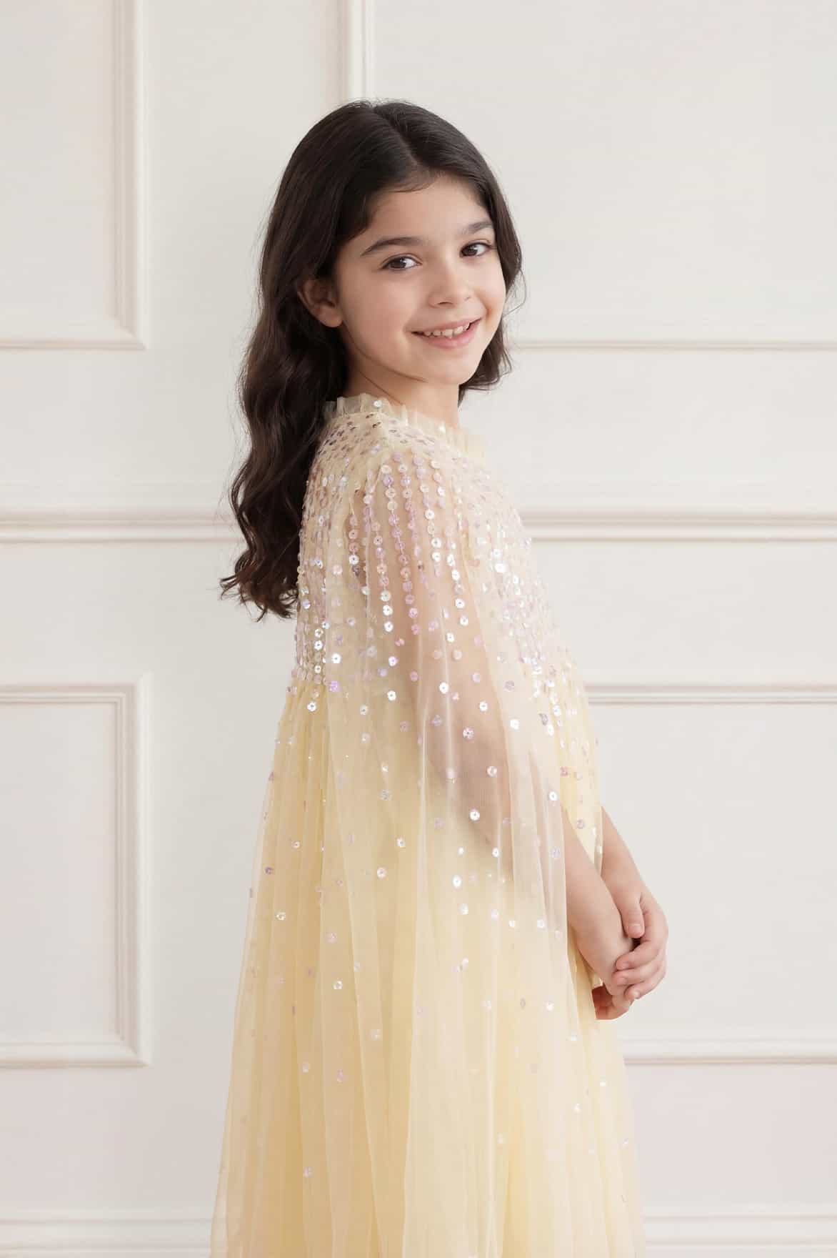 Moonlight Sequin Cape Kids Dress