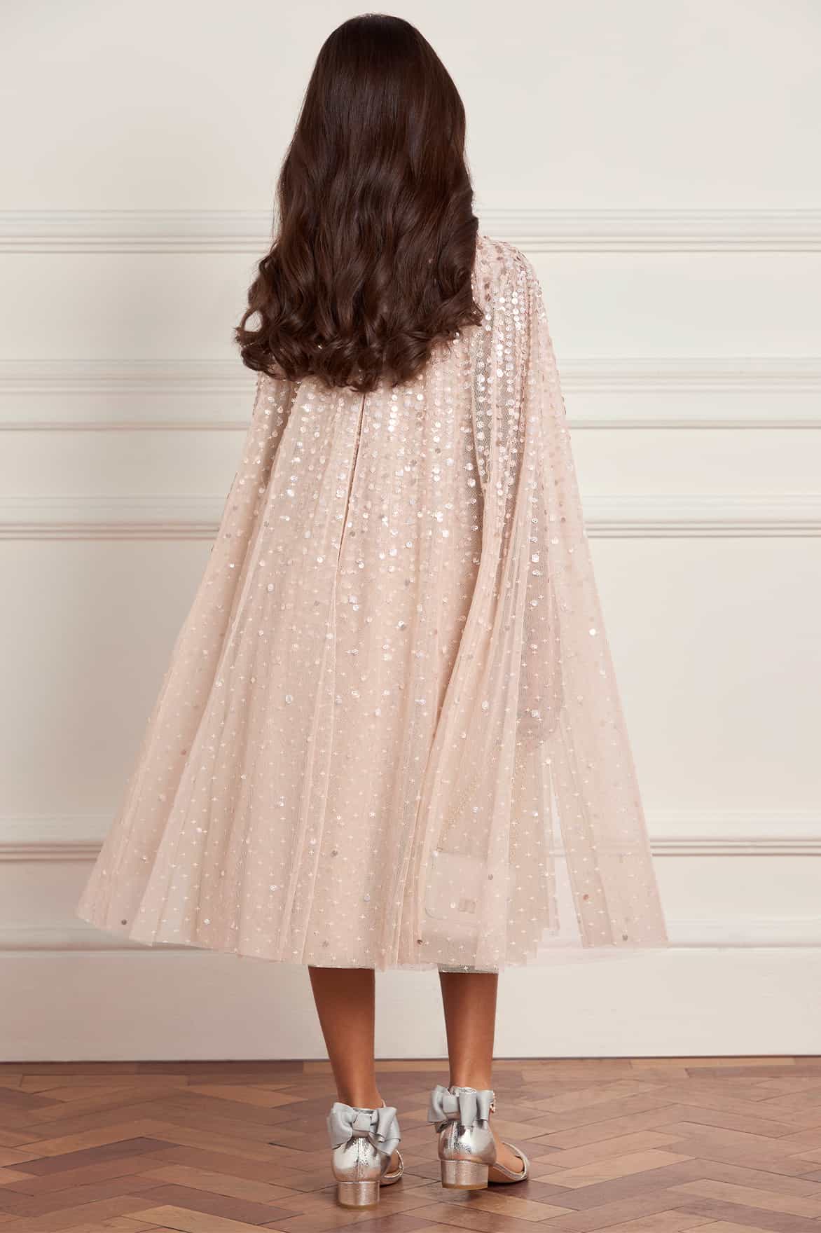 Moonlight Sequin Cape Kids Dress