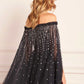 Moonlight Sequin Cape Micro Mini Dress