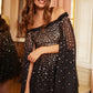 Moonlight Sequin Cape Micro Mini Dress
