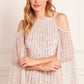 Moonlight Sequin Cape Sleeve Ankle Gown