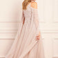 Moonlight Sequin Cape Sleeve Ankle Gown