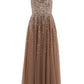 Moonlight Sequin Cowl Neck Ankle Gown