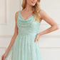 Moonlight Sequin Cowl Neck Ankle Gown
