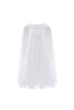 Moonlight Sequin Draped Cape Kids Gown