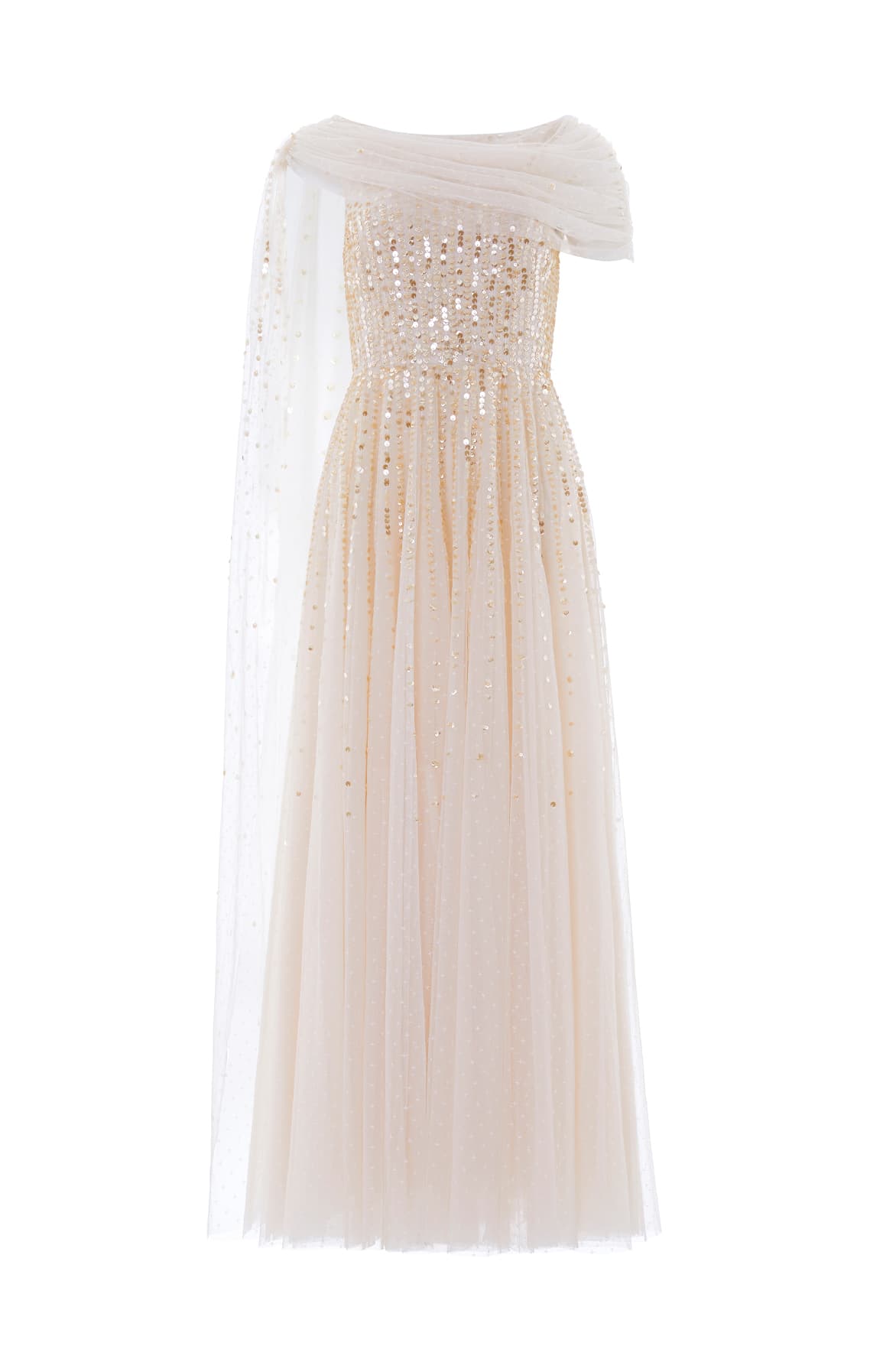 Moonlight Sequin Draped Gown