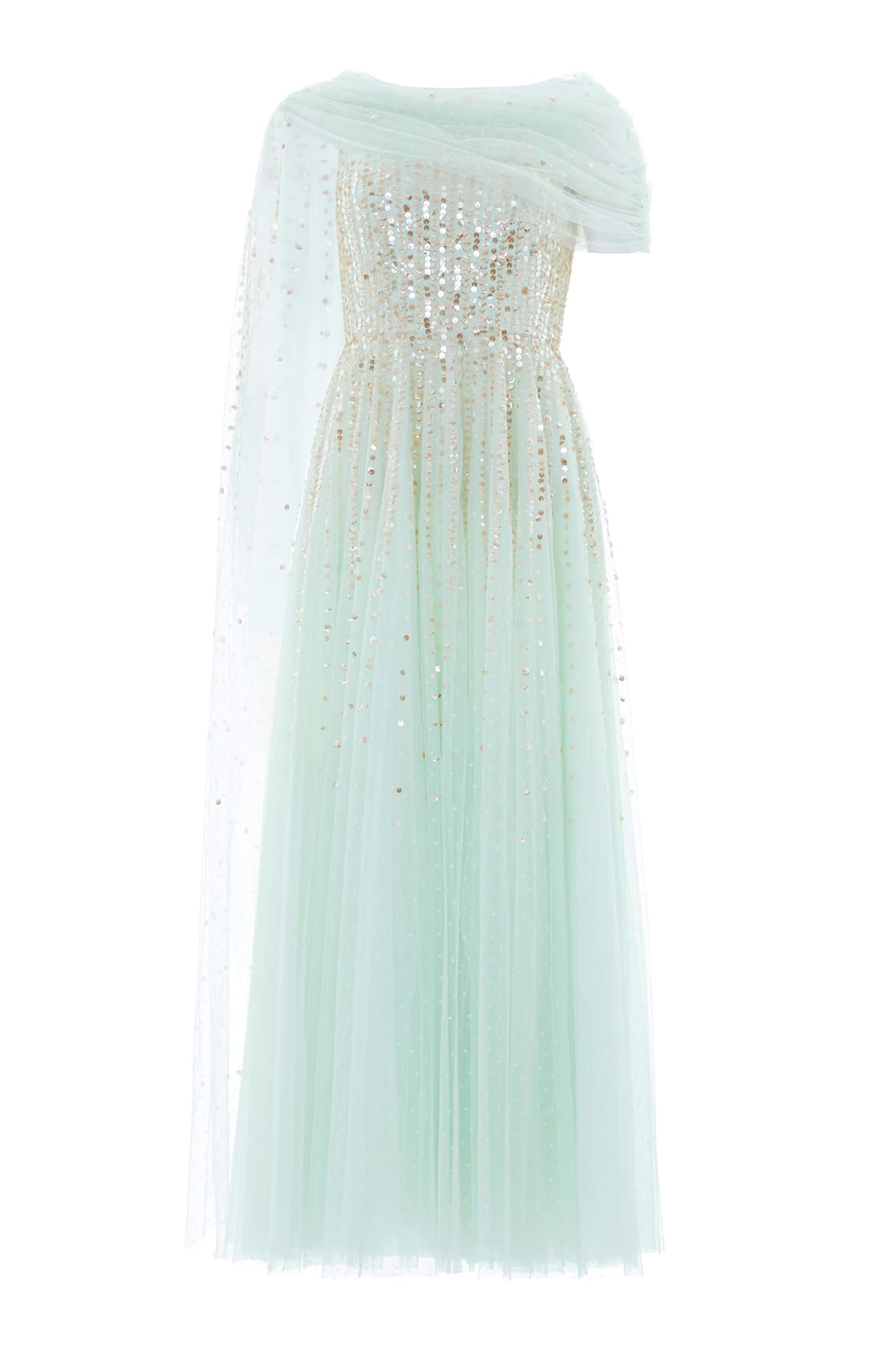 Moonlight Sequin Draped Gown