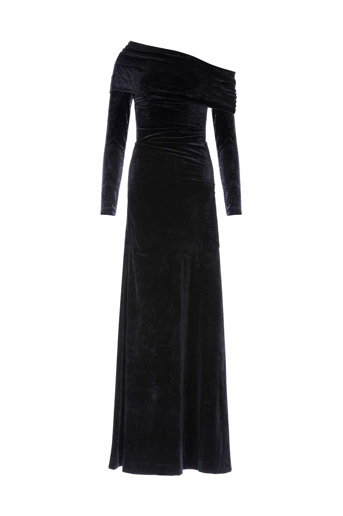 Nova Velvet One-Shoulder Gown