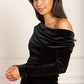 Nova Velvet One-Shoulder Gown