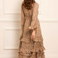 Odelle Lurex Round Neck Ankle Gown