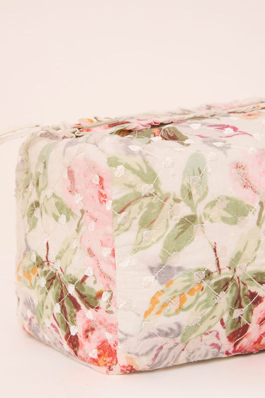 Paradise Garden Medium Quilted Makeup Bag