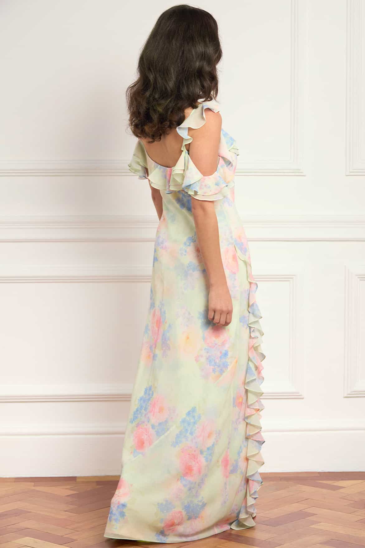 Peony Bloom Georgette Cami Gown