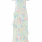 Peony Bloom Georgette Short Sleeve Gown