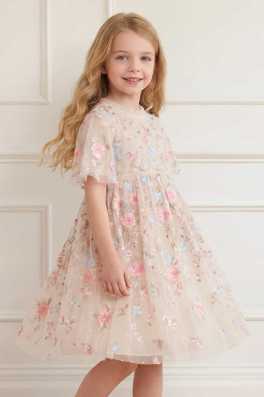 Peony Bouquet Cape Kids Dress