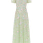 Peony Bouquet Round Neck Ankle Gown