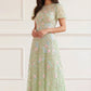 Peony Bouquet Round Neck Ankle Gown