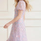 Peony Bouquet Round Neck Ankle Gown