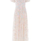 Peony Bouquet Round Neck Ankle Gown