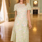 Peony Bouquet Round Neck Ankle Gown