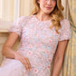 Peony Bouquet Round Neck Ankle Gown