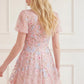 Peony Bouquet Round Neck Micro Mini Dress