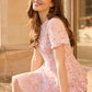 Peony Bouquet Round Neck Micro Mini Dress