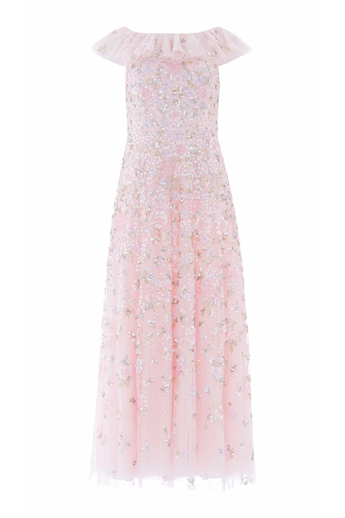 Peony Bouquet Sequin Ankle Gown