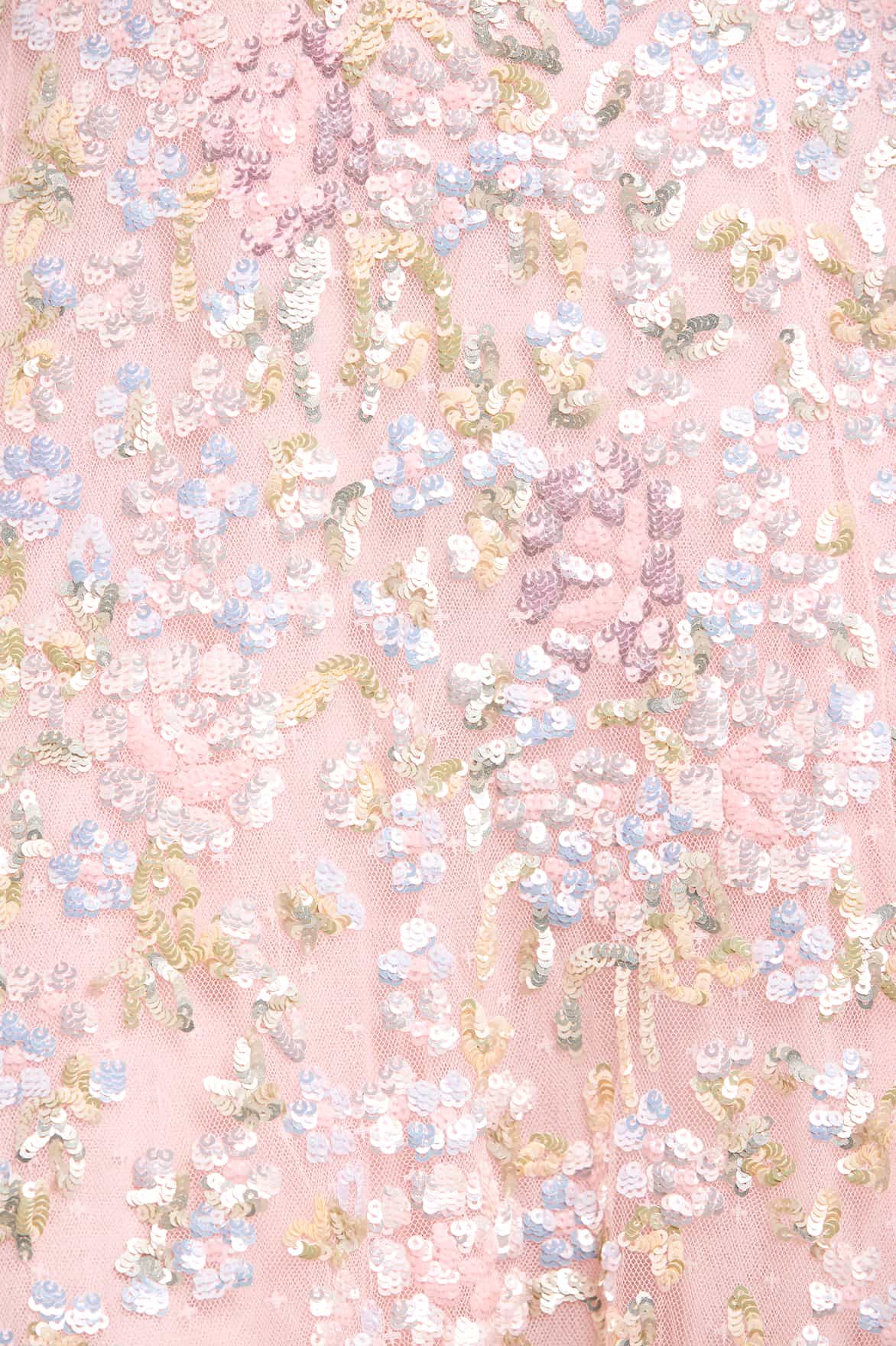 Peony Bouquet Sequin Ankle Gown