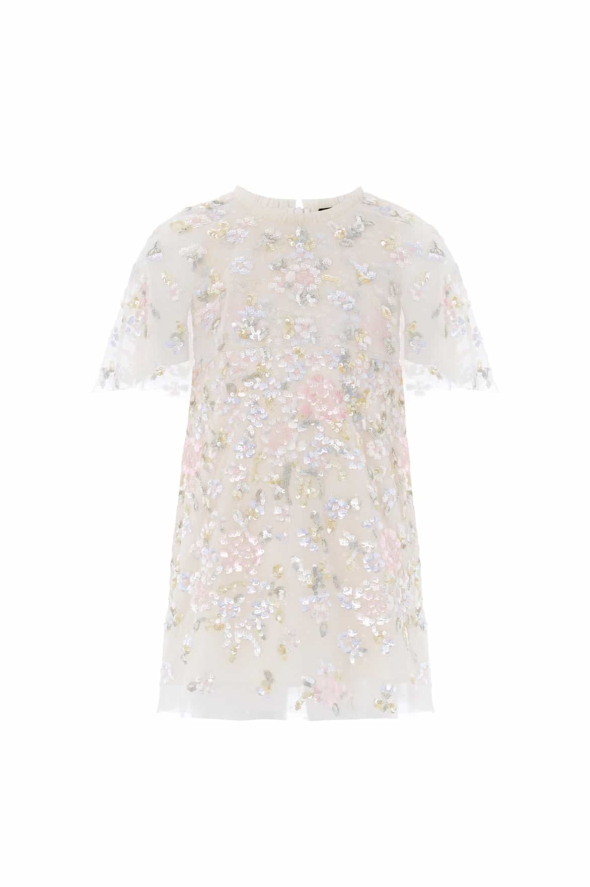 Peony Bouquet Sequin Cape Kids Dress