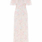 Peony Bouquet V-Neck Cape Gown