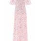 Peony Bouquet V-Neck Cape Gown