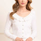 Pointelle Trim Knit Short Cardigan